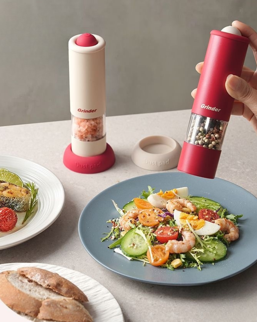 Professional Electric Pepper & Salt Grinder Set – One-Touch & Rechargeable