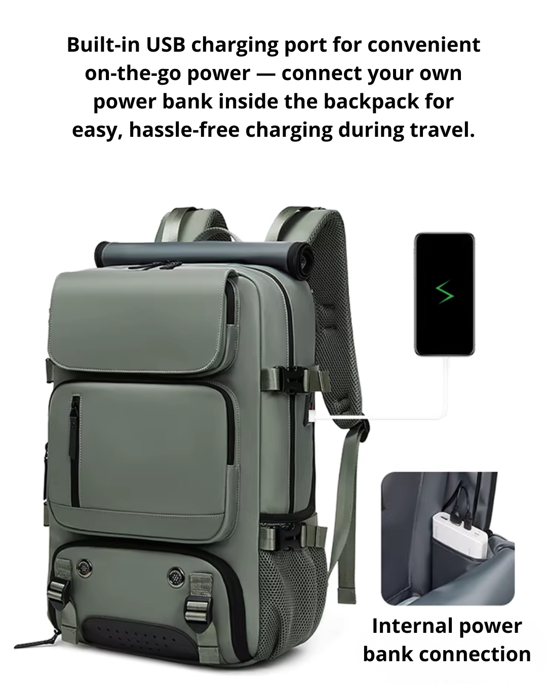 Large-Capacity Travel Backpack – Water-Resistant with Laptop Compartment