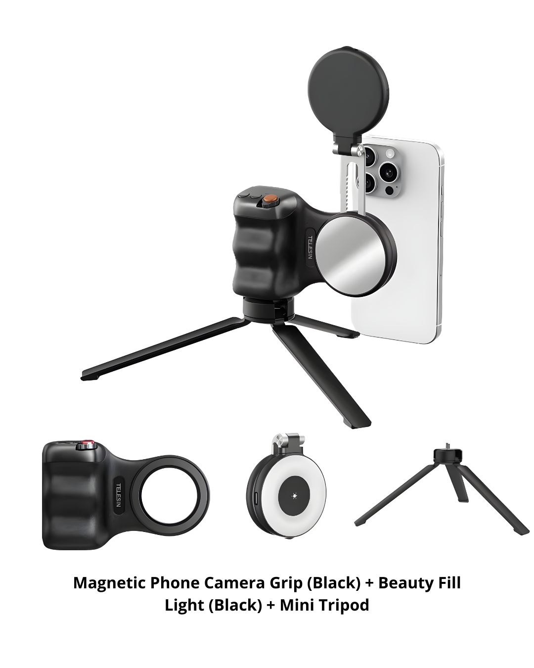 Magnetic Phone Camera Grip with Fill Light for Vlogging