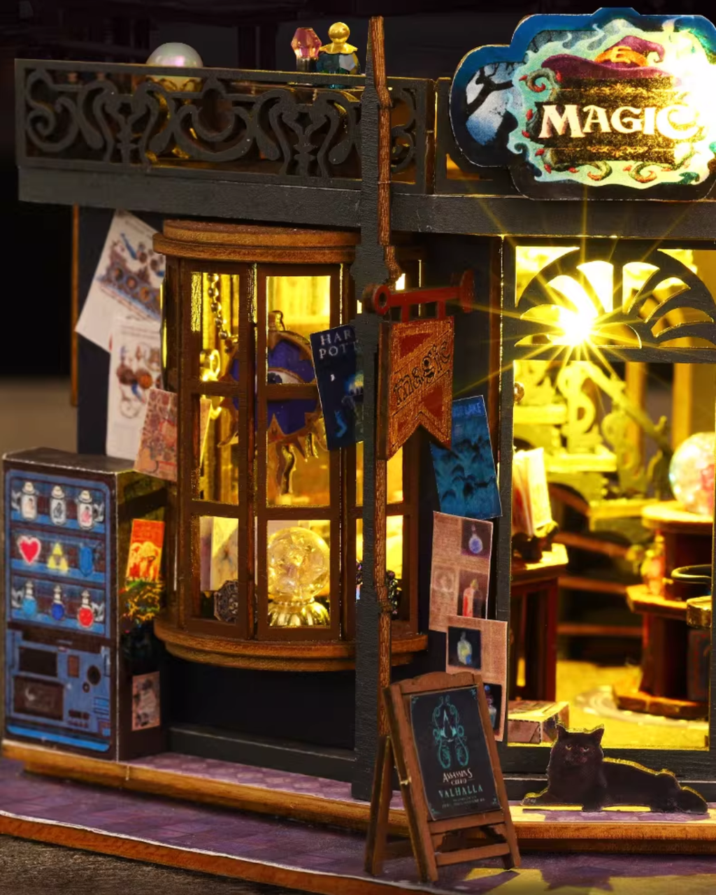 Holo Magic City DIY Dollhouse Miniature Kit with LED Lighting