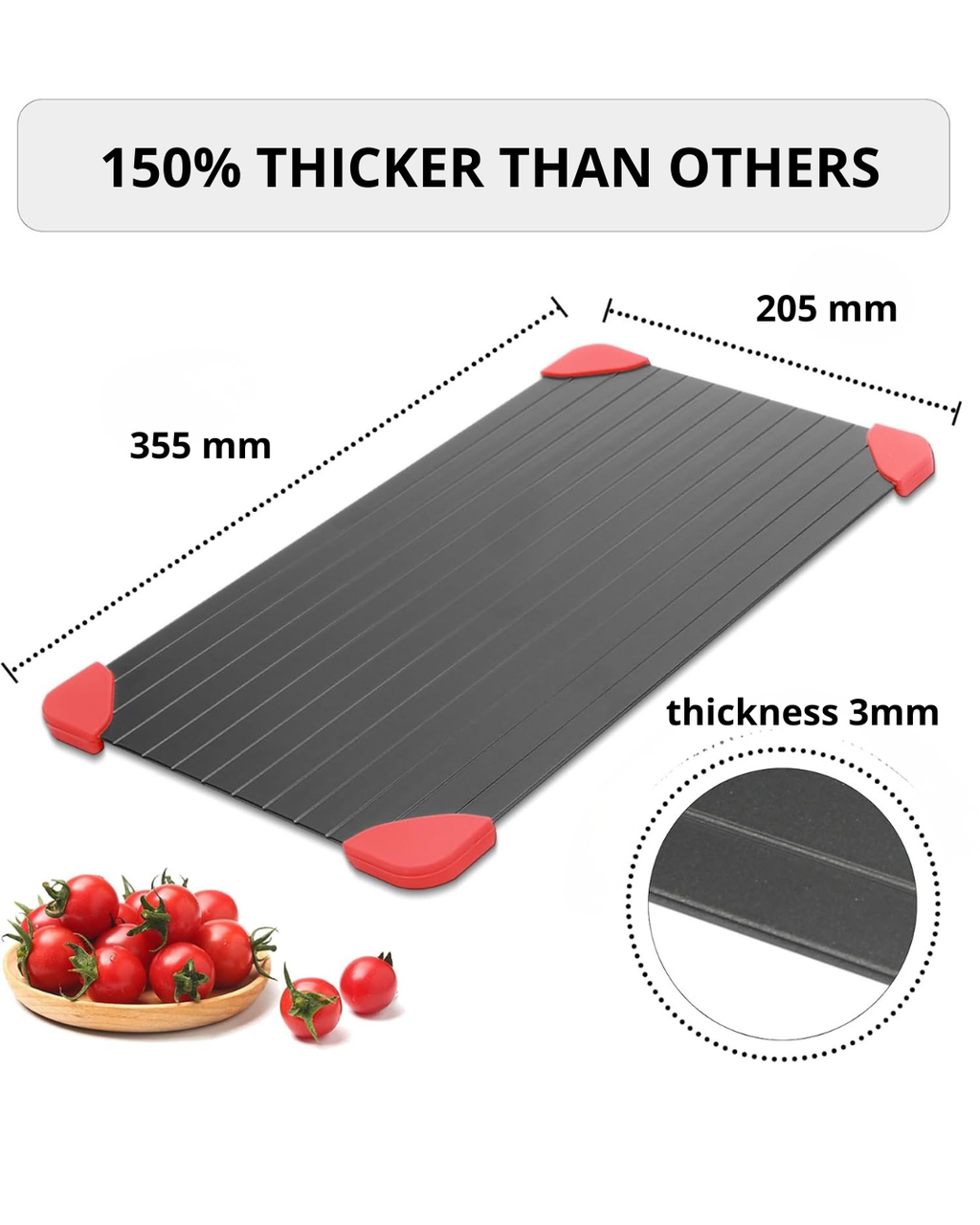 Rapid Thawing Aluminum Tray – Easy, Electricity-Free Food Defrost