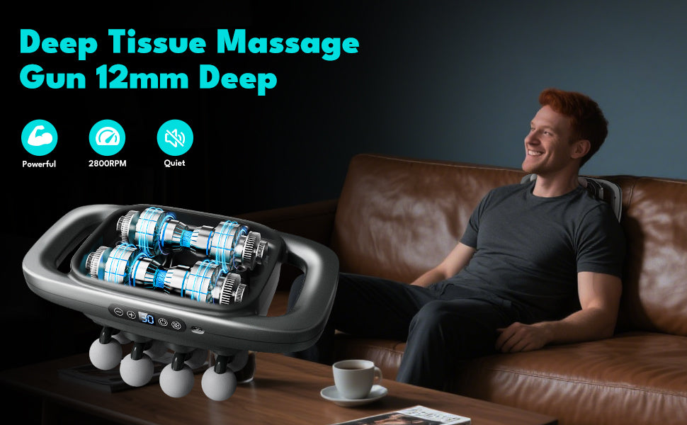 Portable Deep Tissue Massage Gun – 16-Head Muscle Relief & Recovery