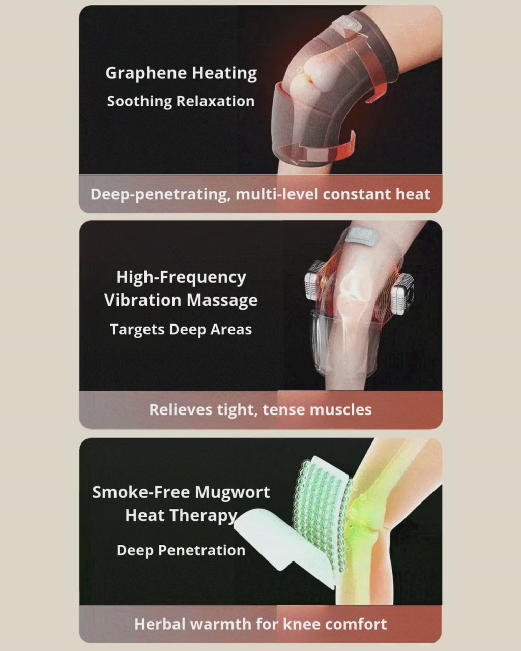 Heated Knee Massager with Vibration (2-Pack)