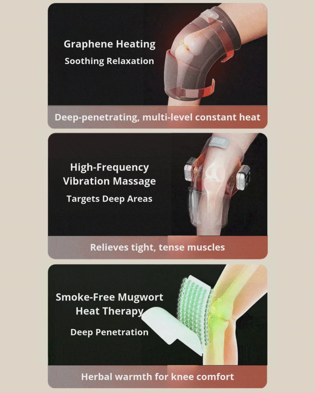 Heated Knee Massager with Vibration (2-Pack)