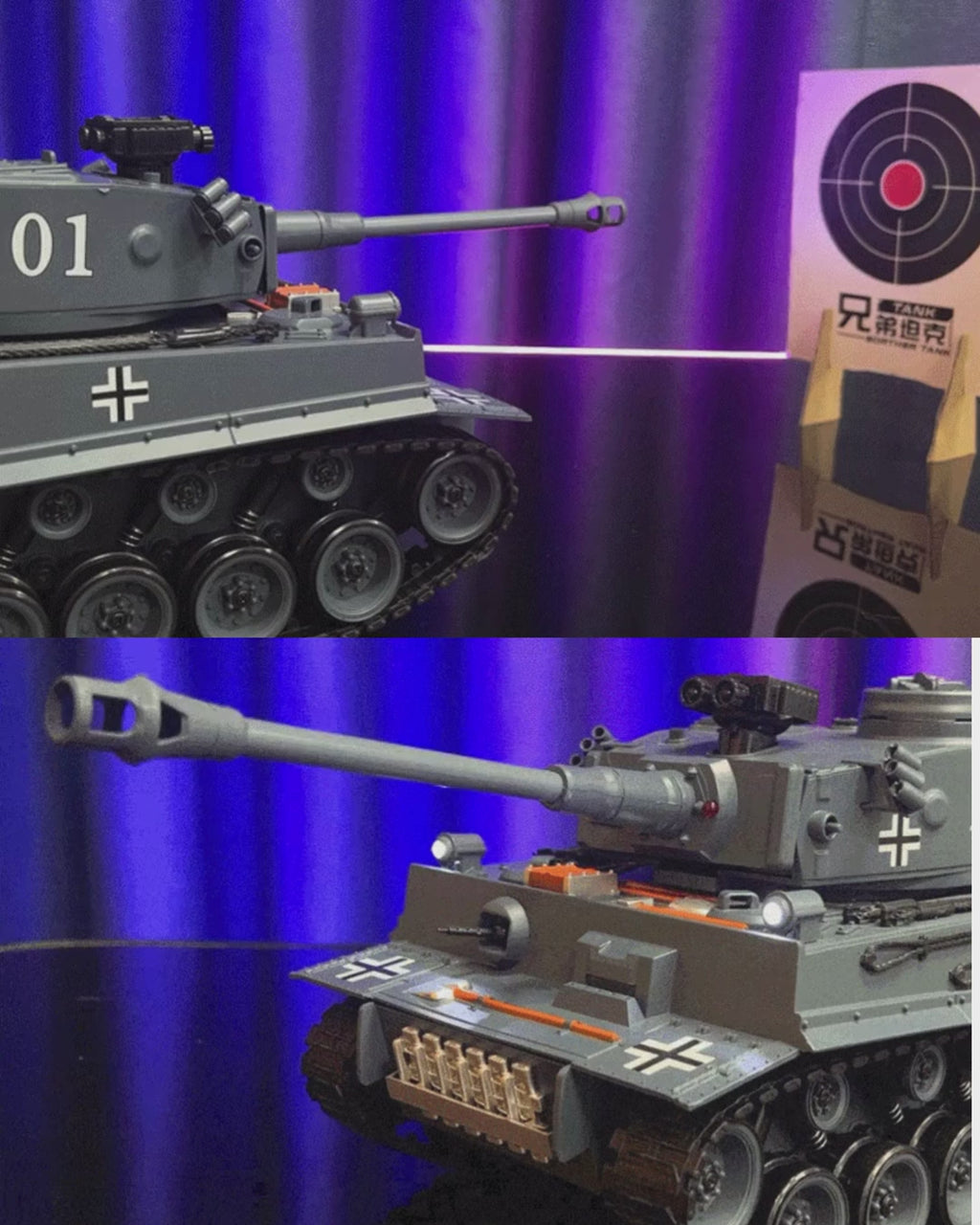 1:18 RC Water Bullet Tank with Adjustable Cannon & Shock-Absorbing Tracks