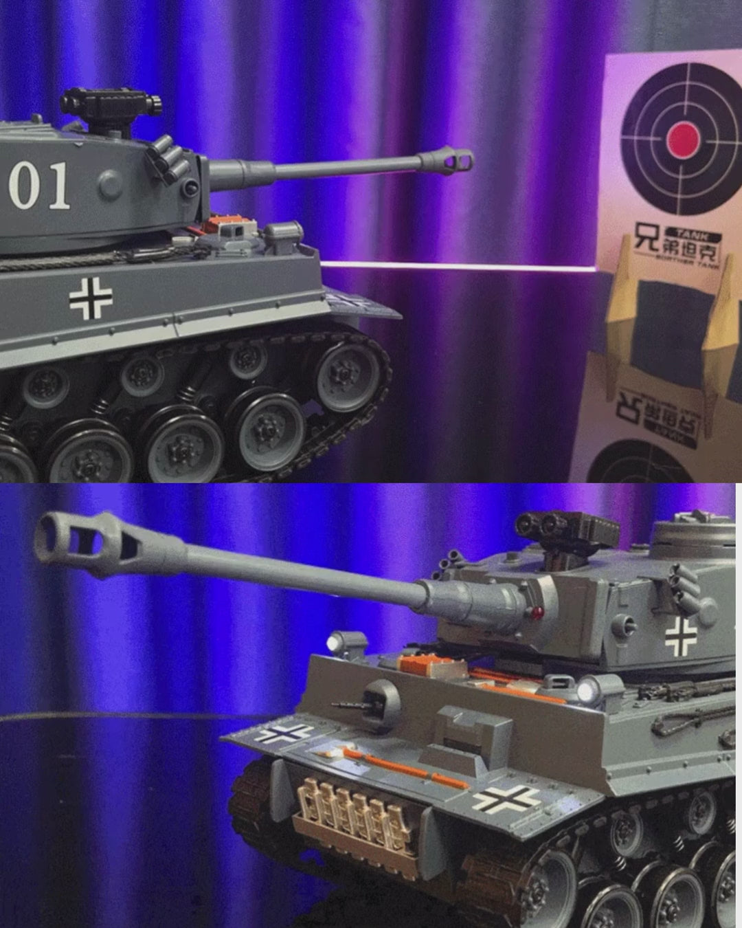 1:18 RC Water Bullet Tank with Adjustable Cannon & Shock-Absorbing Tracks